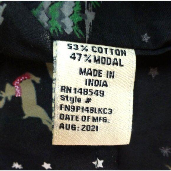 NWT Free Planet Mens All Over Christmas Button-Up Shirt Black Reindeer & Santa M - Picture 8 of 11